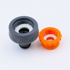 Conector universal de plástico para tuberías de agua, naranja y gris, roscado, para manguera de lavado de coches y conexión de grifo, presión máxima de 16 bar - Product Image 2
