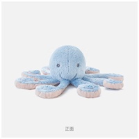 Jouets en peluche doux pour bébé, animaux marins, pieuvre bleu clair, vente en gros