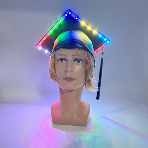 Cappello di nappe di diploma di scuola Glowing LED Mortarboard lampeggiante cappello accademico di laurea forniture per cerimonia di laurea - Product Image 3