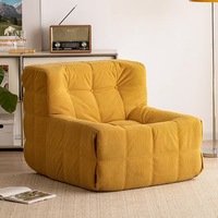 Nouveau Type Compression gaufre canapé chaise salon unique chaise de loisirs sectionnelle compressible velours côtelé tissu chaise longue