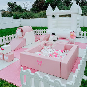 Moetry Children <strong>Pink</strong> Soft Play <strong>Ball</strong> Pool Set Commercial Amusement Indoor Playground <strong>Pit</strong> <strong>Ball</strong> with Bouncy House - Product Image 1