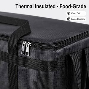Sac à dos isotherme personnalisable pour livraison, noir, imperméable, réutilisable, en tissu Oxford, SHANGHONG COOLERBAG-005 - Product Image 2