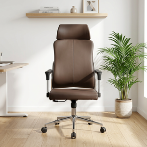 Sedia da Ufficio Direzionale Moderna <span class=keywords><strong>in</strong></span> <span class=keywords><strong>Pelle</strong></span>, Ergonomica, Girevole, Regolabile <span class=keywords><strong>in</strong></span> Altezza, per Sala Conferenze e Riunioni - Product Image 4