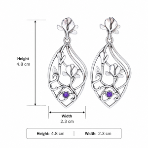 Orecchini Bohemien a forma di fiore di loto da donna, gioielli alla moda in stile floreale vintage - Product Image 4