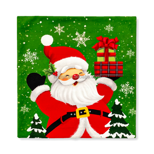 Personalisierte Anpassung Quadratischer Weihnachts-Schneemann Cartoon-Muster 100% Polyester Waschbarer Kissenbezug für Wohnzimmer - Product Image 5