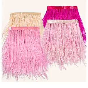 Factory Supplier Good Quality For Decoration Dyed Ostrich Feather Fringe Trim