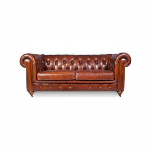 Sofá de cuero genuino de dos plazas de lujo Vintage para sala de estar, comedor, características de masaje a la venta para muebles para el hogar - Product Image 1