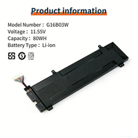 Batterie d'ordinateur portable G16B03W 11.55V 80Wh 6927mAh pour XIAOMI Redmi G Pro Gamebook 2022 2024 Ryzen Edition RMG2215-AI