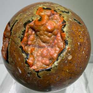 Venta al por Mayor de Esferas de Ónix Rojo de Alta Calidad, Esfera de Ágata Roja Volcánica, Artesanía con Piedras Preciosas para Decoración del Hogar - Product Image 5