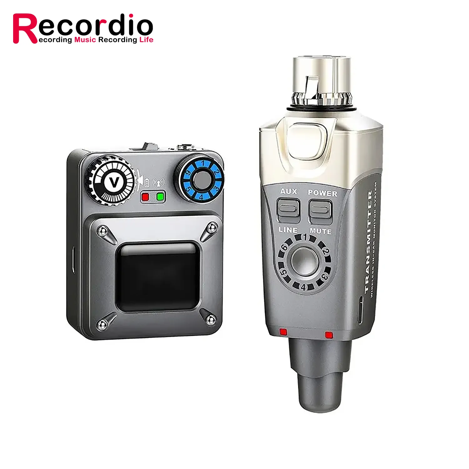Transmisor y receptor de micrófono de audio inalámbrico para micrófono con cable
