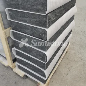 Samistone Shanxi Black Granite Tombstone American Style Grass Markers Pillow Top Bevel Markers Headstone Tombstone