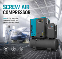 Compresseur d'air à vis intégré 4-en-1 7-12 bars 15kW 20HP à vitesse fixe avec sécheur et filtre pour peinture automobile
