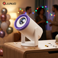 Modèle TURN1 Mini Android 14, puce Allwinner, WiFi6, BT5.2, 1 Go + 8 Go, 200 lumens, 720P, haut-parleurs intégrés, projecteur de cinéma maison 235 pouces