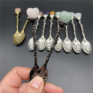 Carved Crystal Heart Spoon with Healing Gemstones-Portable <b>Gifts</b> for Parties and Home Decor - Product Image 4