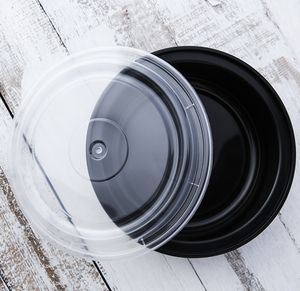 Wholesale Hacamy Disposable Microwave PP Lunch Container <b>Black</b> Clear <b>Plastic</b> Storage Boxes <b>Bins</b> for Takeaway Food - Product Image 6