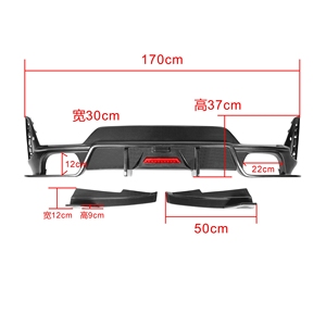 Diffuseur de pare-chocs arrière en fibre de carbone véritable Lumière LED Nouveau diffuseur de mise à niveau automatique Style <span class=keywords><strong>TK</strong></span> pour BMW Série 3 G20 Sports LCI 2023-IN - Product Image 6