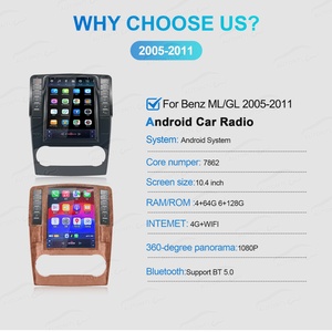 Navihua 10.4'' Tesla Style Vertical Screen for Mercedes Benz ML GL 2005 - 2011 Wireless CarPlay Android Multimedia - Product Image 6