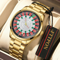 Montre à quartz FTTPON Lucky 7 Roulette Game God of Gamblers, nouvelle montre de luxe étanche en acier inoxydable et cuir pour hommes, Reloj