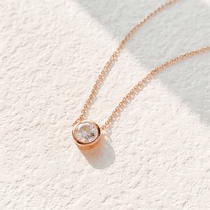 925 solitario diamante collar minimalista flotante diamante colgante aniversario boda regalo bisel solitario colgante collar - Product Image 4