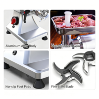 Penggiling Daging & Pencacah Listrik Komersial Baru Bahan Stainless Steel Food Grade Otomatis Kapasitas Tinggi 115V-240V 120kg/jam