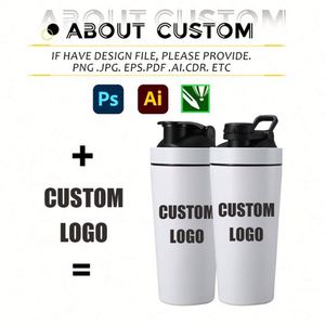 ขวดน้ำสแตนเลสแบบพกพาสำหรับออกกำลังกายกลางแจ้ง พร้อมแก้วโปรตีน/มิลค์เชค และโลโก้สั่งทำได้ - Product Image 2