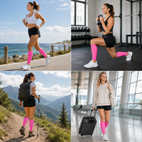 Manchon de compression rose pour mollet, pour le sport, antidérapant, soutien de la circulation