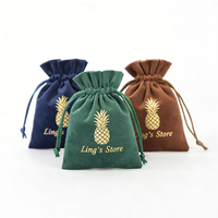 Pochette en velours personnalisable avec logo pour bijoux, bagues, boucles d'oreilles, colliers, bracelets, perruques et cosmétiques