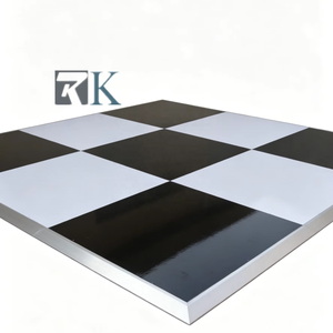 Good Quality Dance Floor Party Wedding Event Flooring with <b>White</b> and Black Panel Aluminum Edging - Product Image 1
