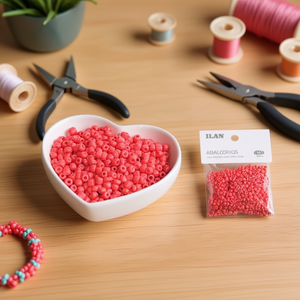 Perline Iln Abalorios 4mm Rosso Anguria 50g per Lavori Artigianali - Product Image 3