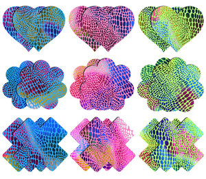 Cubrepezones Desechables Multiforma Reactivos a los Rayos UV <span class=keywords><strong>con</strong></span> Diseños <span class=keywords><strong>de</strong></span> Cruz, Flor y Corazón para Fiestas, Clubes, Festivales y Uso Nocturno - Product Image 5