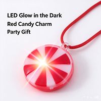 Collier lumineux LED en forme de bonbon à la menthe, à piles, durable, pour fêtes de Noël, fournisseur en gros pour adultes