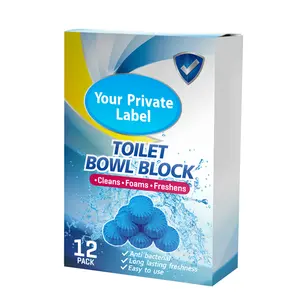 Remove Odor Clean Yellow Stains Toilet Bowl Clean Tablet Water Soluble Film Toilet Clean Block Blue Bubble