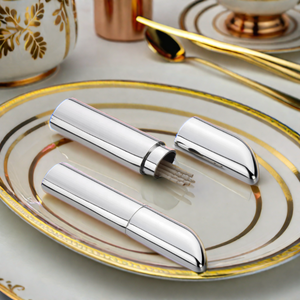 Estuche para Palillos <span class=keywords><strong>de</strong></span> Dientes <span class=keywords><strong>de</strong></span> Aleación, Diseño Delgado y Portátil, Plateado, con Logotipo Personalizable - Product Image 3