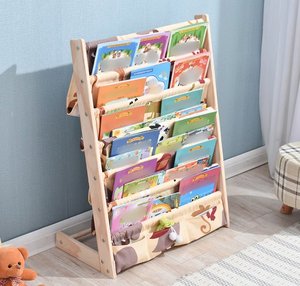 Estantería de Madera para Niños, Librería de Lona de 6 Niveles, Estante de Almacenamiento y Exhibición de Libros para el Hogar, Dormitorio, Sala de Estar, Escuela - Product Image 4