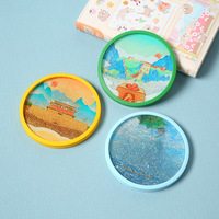 Vente en gros de sous-verres ronds et carrés imperméables en acrylique pour boissons, protecteurs de tasses à bière et à café personnalisés pour usage domestique