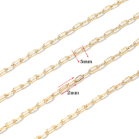 Nouveau bricolage en vrac en acier inoxydable 18K or câble creux trombone Rolo chaîne bobine Rectangle lien chaîne pour collier Bracelet diamant