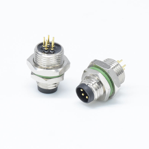 Conector Circular M8 Impermeable IP67, Conector Macho de 5 Pines de Montaje Frontal, Conector Hembra de 6 Pines de Montaje Trasero, Tipo PCB, Conector de Montaje en Panel - Product Image 2