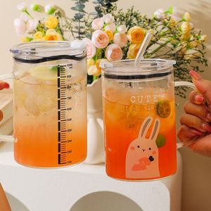 Vaso <span class=keywords><strong>de</strong></span> Verano Lelyi Creativo y Único <span class=keywords><strong>de</strong></span> Gran Capacidad, Vaso <span class=keywords><strong>de</strong></span> <span class=keywords><strong>Vidrio</strong></span> Borosilicato con Pajita <span class=keywords><strong>Medidora</strong></span>, Diseño <span class=keywords><strong>de</strong></span> Animales Adorables, Regreso a Clases, Hogar - Product Image 2