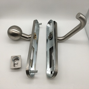 Ensemble de serrures de <span class=keywords><strong>porte</strong></span> à levier asymétrique en acier inoxydable 304 avec poignée à bouton rond unique pour <span class=keywords><strong>porte</strong></span> coulissante en verre à cadre en aluminium - Product Image 2