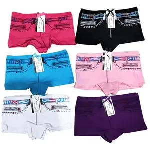 Yun Meng Ni Fashion Womens Underwear Special Jean Printed Boyshorts Soft Cotton Panties for Women