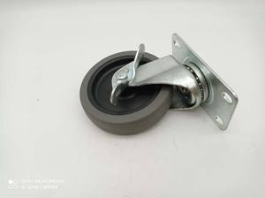 Roulettes en PU grises de haute qualité 100x25 Offre Spéciale plaque de roue de roulette d'hôpital avec frein fabriquées en Chine - Product Image 5