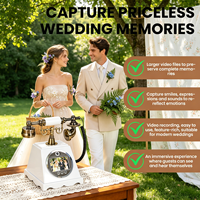 Livre d'or vidéo sans fil vintage HD 1080P 32 Go OEM/ODM en gros, livre d'or vocal pour mariages et fêtes d'anniversaire