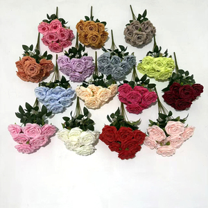 Bouquet de roses artificielles à 9 têtes en soie, idéal pour la <span class=keywords><strong>décoration</strong></span> de <span class=keywords><strong>mariage</strong></span> et la maison, à prix abordable - Product Image 1