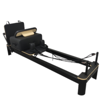 Machine de Pilates Reformer en aluminium à rail complet, noire, commerciale, portable, réglable, durable, équipement de Pilates, système de poulies silencieux