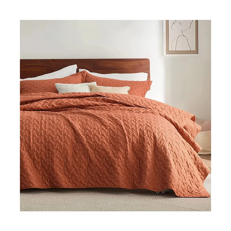 Queen Quilt Bettwäsche Set-Leichte Sommer Quilt Full/Queen - Burnt Orange Tages decken Queen Size-Bettwäsche Bettdecken