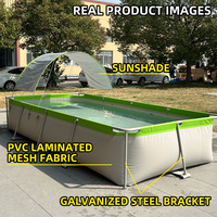 Support de parasol gonflable en PVC pour piscine, pliable, rectangulaire, protection solaire extérieure, cadre de protection solaire, couverture de piscine portable pour