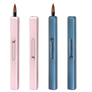 Pinceau à lèvres rétractable à double extrémité, tube en aluminium, poils synthétiques pour l'application de rouge à lèvres et de crayon à lèvres, outil de maquillage - Product Image 3
