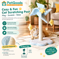 Poteau à gratter pour chat en forme de moulin à vent, en peluche et sisal, avec boule de jeu pour chat, style mignon