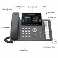 Grandstream GRP2636 Telefono IP Wi-Fi 6 con 12 Linee e 6 SIP, Display LCD a Colori da 4,3 Pollici, Conferenza Audio a 5 Vie, 24 MPK Gigabit PoE VoIP