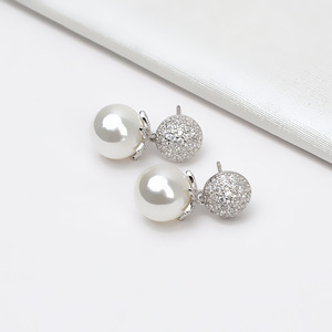 Pendientes de Plata S925 con Diseño de Mickey Mouse para Mujer, Accesorios de Perlas DIY, 6-7 Bandejas, Semi-Acabados de Moda 1163 - Product Image 3